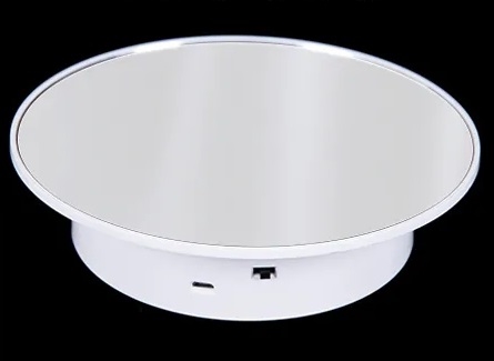 8 inch Electric Turntable Motorized Rotating Display Stand 7lb Capacity White